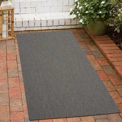Immagine prodotto di Tappeto in sisal classico scuro per interni ed esterni in antracite Dimensioni: 80 x 150 cm