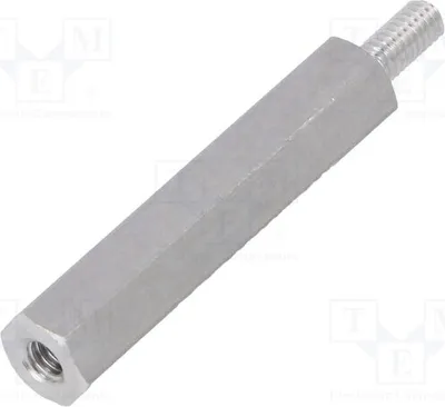 Obrázek produktu pro 10 kusů distančních vložek se závitem, vnitřní závit: M2,5, délka 25 mm, vnější závit: M2,5, rozměry 232 x 25 mm, distanční prvek