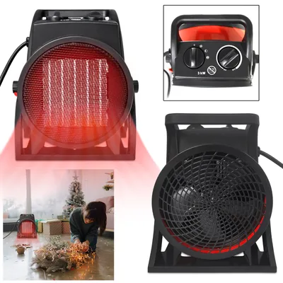 Obrázok produktu pre LZQ 3000W PTC elektrický ohrievač, uhlovo nastaviteľný stavebný elektrický ohrievač, 4-stupňový ventilátorový ohrievač, keramický ohrievač pre stavebné garáže