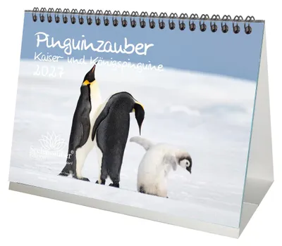 Produktbild von Pinguinzauber Kaiserpinguine DIN A5 Tischkalender für 2027 Pinguin - Seelenzauber