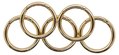 5 Ring Karabiner Innen-Ø 34mm Metall Ringkarabiner gold