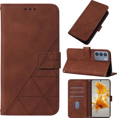 Obrázek produktu pro Flipové kožené pouzdro pro Infinix Note 30 5G peněženkový design pouzdro s embosováním, držákem karet a stojánkem Hnědý