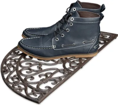 Immagine prodotto di Zerbino Relaxdays rotondo in ghisa, LxP: 60x31 cm, zerbino in stile Art Nouveau, metallo robusto, antiscivolo, color bronzo