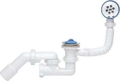 Produktbild von Badewannensiphon mit Metallsieb und Stopfen