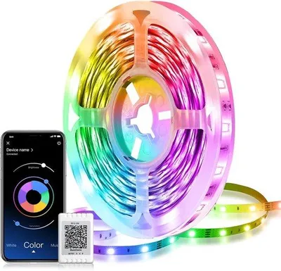 Produktbild von Flexibles 1m RGB LED Band mit Batterie und Fernbedienung