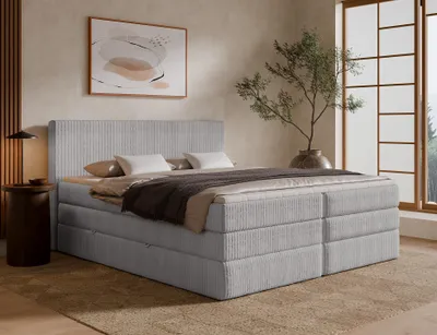 Produktbild von Emlar Boxspringbett Tilia duo 180x200 - Bett mit Matratze und Topper - Boxspringbett mit Bettkasten und Matratze - Boxspringbett Grau (Tilia 86)