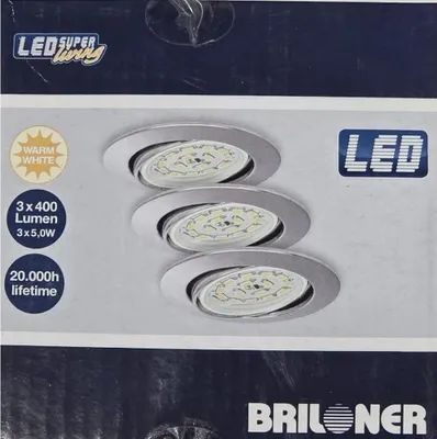 Obrázok produktu pre Briloner LED vstavané svietidlá chróm sada 3 3xLED modul 5W