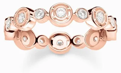 Produktbild von Thomas Sabo TR2256-416-14 Ring Damen Kreise Weiße Steine Rosévergoldet Gr. 54