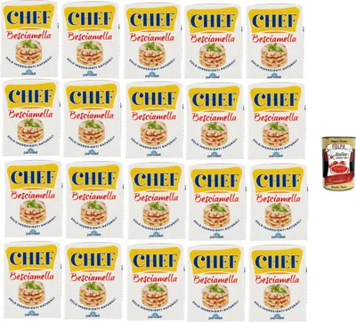 Produktbild von Parmala Chef Besciamella, Klassische Bechamelsauce, 20 x 200 ml, Mit Natürlichen Zutaten, Kochfertig, + Italian Gourmet polpa 400g