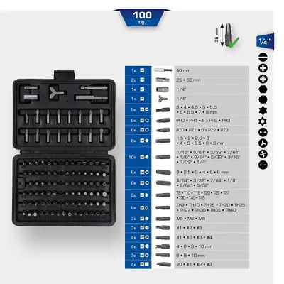 Image de Jeu d'embouts Brilliant Tools, 100 pièces