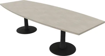 Produktbild von Quadrifoglio Konferenztisch Idea+ beton Tonnenform, Säulenfuß grau, 280,0 x 80,0 - 110,0 x 74,0 cm