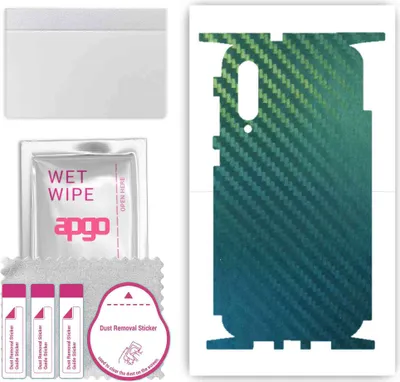 Produktbild von apgo Rückseite + Seiten Schutzfolie, Skin, kompatibel mit Xiaomi Mi 9 Pro, Hinten Displayschutzfolie aus Vinylfolie, kratzfest, einfache Montage - Kohlenstoff-Chamäleon CAKA1