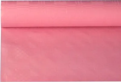 Produktbild von 12 Papstar Papiertischtuch mit Damastprägung 8 m x 1,2 m rosa 18590