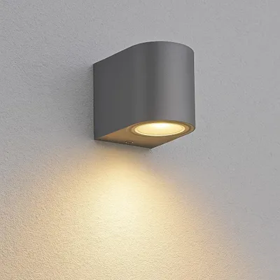 Produktbild von Braytron LED Wandleuchte Außen Anthrazit Rund GU10 Down Außenwandleuchte Wandlampe IP44