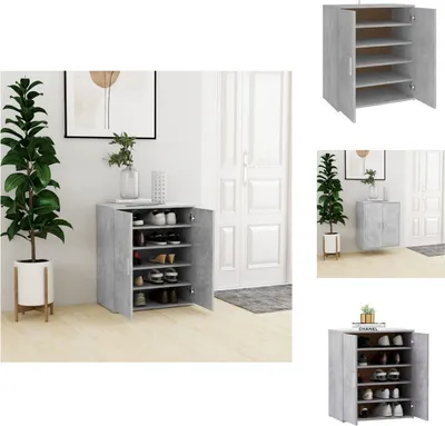 Immagine prodotto di vidaXL Scarpiera grigio cemento 60x35x70 cm in legno - Scarpiere e armadietti