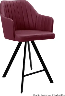 Produktbild von Thekenstuhl drehbar (8er-Set) Diannne 58x98x60 Schwarz/Marsala