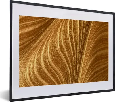 Produktbild von MuchoWow® Gerahmtes Poster Nahaufnahme von Goldfarbe 40x30 cm - Poster mit Schwarzem Bilderrahmen Wandposter Rahmen Foto Bilder - Bilderrahmen - Poster im Rahmen