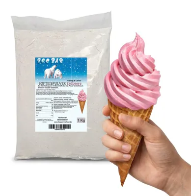 Immagine prodotto di IceBär polvere per gelato soft fragola 1 kg per macchina per gelato soft & casa