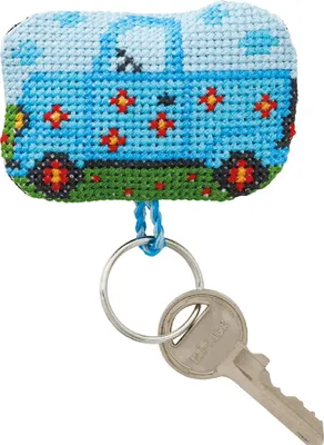 Produktbild von Permin Kreuzstich Stickpackung Schlüsselanhänger "Wohnwagen", Zählmuster, 7x5cm