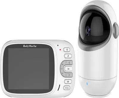 Immagine prodotto di ZELURXX 3,2" Baby monitor con telecamera orientabile, funzione interfono, visione notturna automatica, modalità VOX, ninna nanna, 7,2 x 11,6 x 6,6 cm, bianco