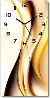 Produktbild von Wanduhr aus Glas – 30x60 cm - Glasbild - Glasuhr - Gehärtetes Glas -Wellenabstraktion