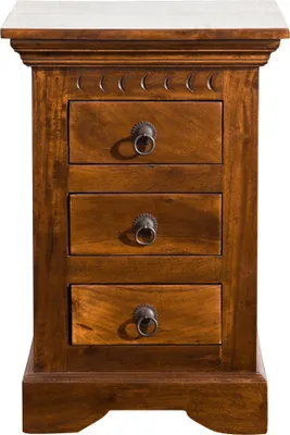 Image de MASSIVMOEBEL24 | Petite commode 40x38 Acacia laqué Miel OXFORD #0502