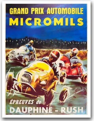 Produktbild von Poster - Canvas - Leinwand - 59,4 cm x 84,1 cm - Fotoposter - Leinwandkunst - Grand Prix Fahrzeug Micromils Epreuves de Dauphine
