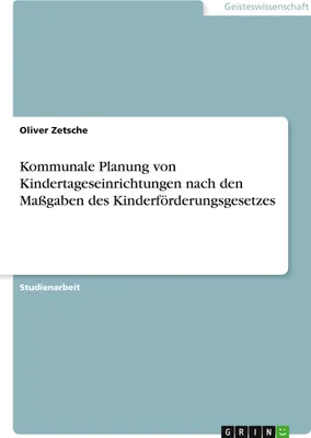 Produktbild von Kommunale Planung von Kindertageseinrichtungen nach den Maßgaben des Kinderförderungsgesetzes
