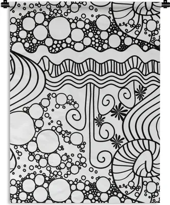Produktbild von MuchoWow® Wandteppich Wandbehang Muster - Abstrakt - Linienkunst - Schwarz und Weiß 60x80 cm Tapisserie Dekoration Wandtuch - Decke - Wandtücher - Wohne
