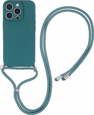 Produktbild von iPhone 16 Pro Max Hülle - Coverup Colour TPU Back Cover mit Handykette - Everglade Green