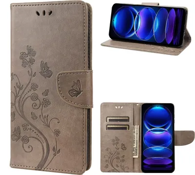 Produktbild von König Design Hülle kompatibel mit Kunstleder Handyhülle - Handy Case Grau