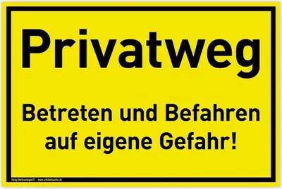 Produktbild von Schild Privatweg | PVC 30 x 20 cm | Betreten und Befahren auf eigene Gefahr! ...