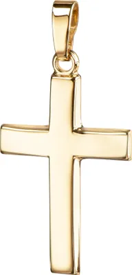 Produktbild von Goldkreuz 585 Gold-Kreuz 14 Karat für Damen, Herren und Kinder Kreuzanhänger Kettenanhänger in gewölbter Form + Schmuck-Etui