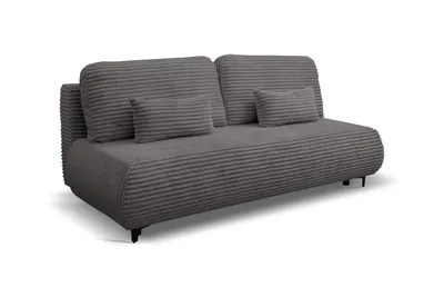 Produktbild von VENASI ETNA Polstersofa mit Schlaffunktion und Bettkasten Couch Sofa Cord Bettsofa Schlafsofa Dunkelgrau