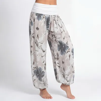 Produktbild von Sommerhose Damen Haremshose elastischer Bund leichte Hippie Pumphose Gr. 36-48