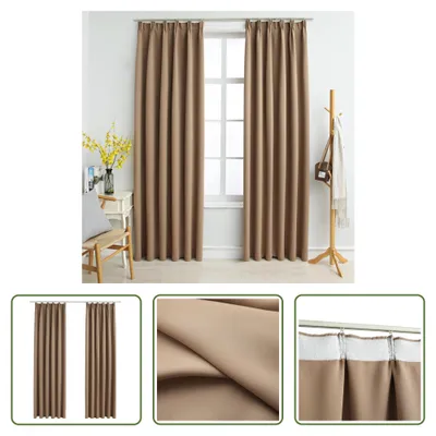 Immagine prodotto di The Living Store Tende oscuranti con ganci 2 pz. Taupe 140x225cm
