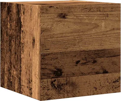 Image de Meuble TV mural vieux bois 30,5x30x30 cm