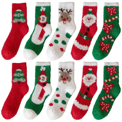 Image de Ensemble de 5 paires de chaussettes de Noël pour femmes