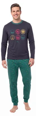Productafbeelding van Kisses&Love herenpyjama van katoen met lange mouwen, model KLP4