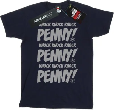 Image de The Big Bang Theory - "Knock Knock Penny" T-shirt pour femme BI464 (3XL) (Bleu marine)