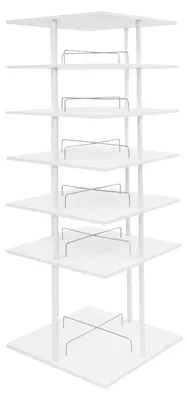 Immagine prodotto di Scaffale per scarpe, organizer a 6 ripiani, girevole a 360°, bianco