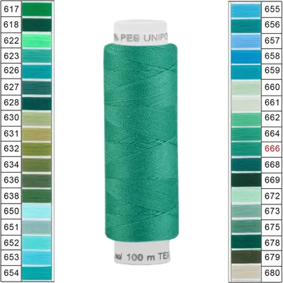 Produktbild von Nähgarn 100m Unipoly 120 Tex14x2 Polyester Nähfaden Nähmaschinengarn Farben 4v6 , Farbe:666