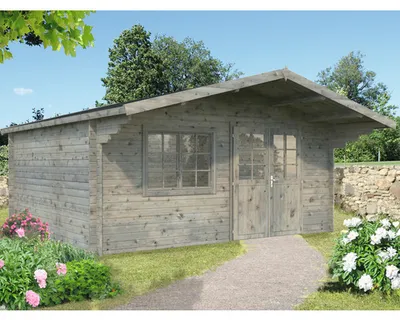 Produktbild von Gartenhaus Palmako Britta 19,7 m² 516 x 580 cm tauchgrundiert grau