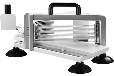 Productafbeelding van Tomatensnijder - Groentesnijder - Fruitsnijder - Snijmachine - Handmatige snijmachine - RVS Metalen Behuizing