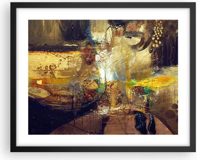 Produktbild von Gerahmtes Poster - Schwarzer Rahmen - Abstraktion modern - 50x40 cm - Wand Bild - Wanddeko - Wandbilder - Kunstposter - Wandposter - Bilderrahmen - Bilder - Kunstdruck - Wandbild - P2BAA50x40-3483
