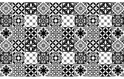 Produktbild von Selbstklebende Fliesenaufkleber für Küche und Bad – 60 Zementfliesenaufkleber (Azulejos Alejo) – 60 Aufkleber, 15 x 15 cm