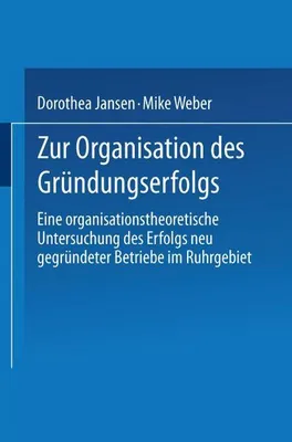 Produktbild von Zur Organisation des Gründungserfolgs
