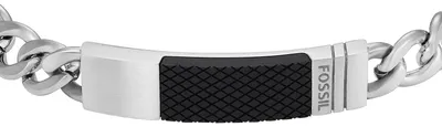 Produktbild von FOSSIL Armband Textured Plaque Bracelet Silver silberfarben