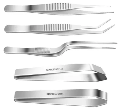 5-tlg. Küchenzangen-Set aus Edelstahl, Grätenzange, 16/12 cm