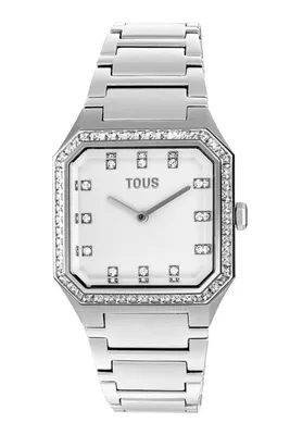 Produktbild von Tous Damen Armbanduhr Edelstahl Silber Viereckig Quarzwerk Wasserdicht 30m